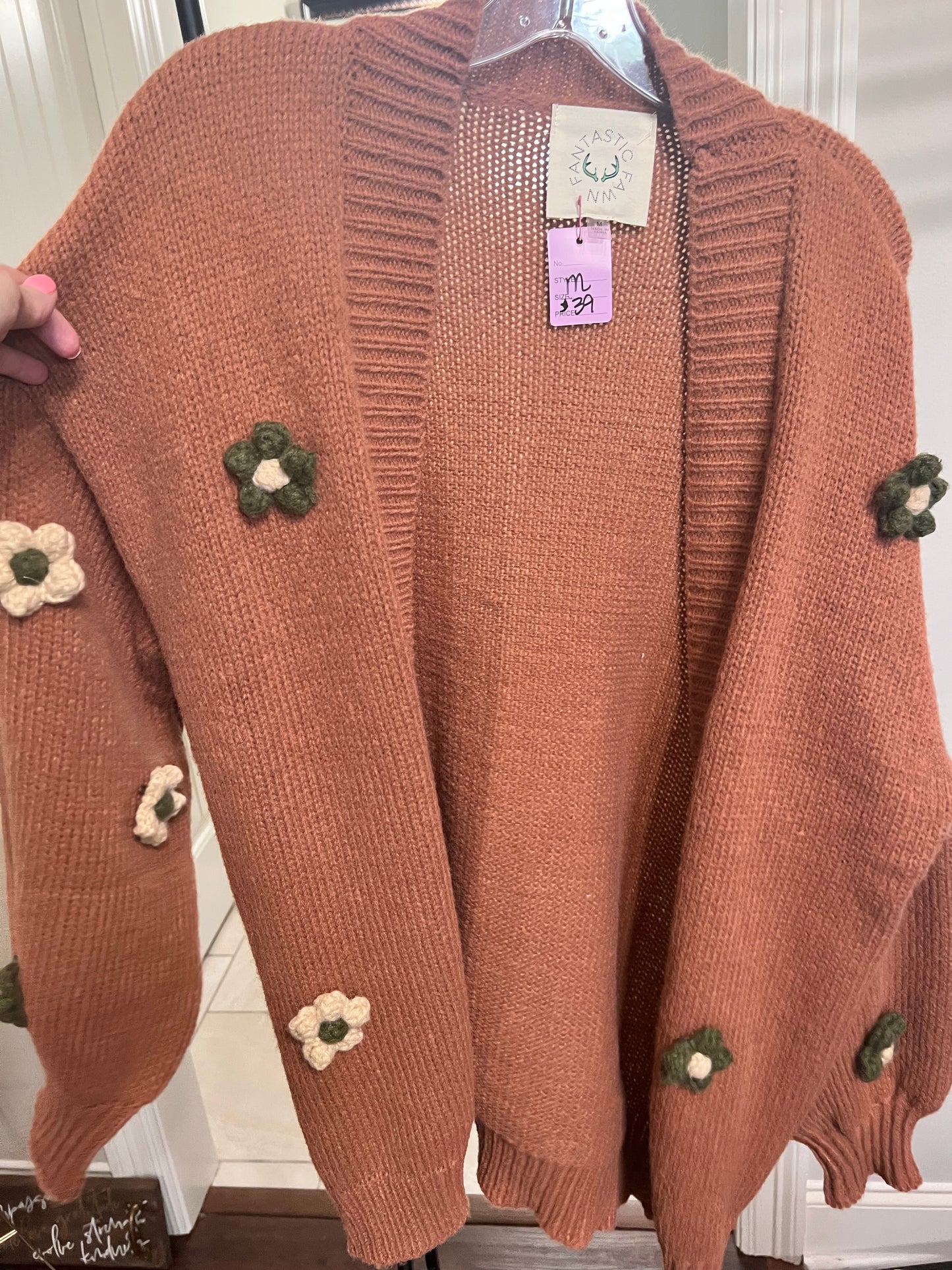 Brown flower cardigan