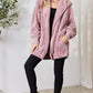 Faux Fur Open Front Hooded Jacket- One Size(2 Colors)