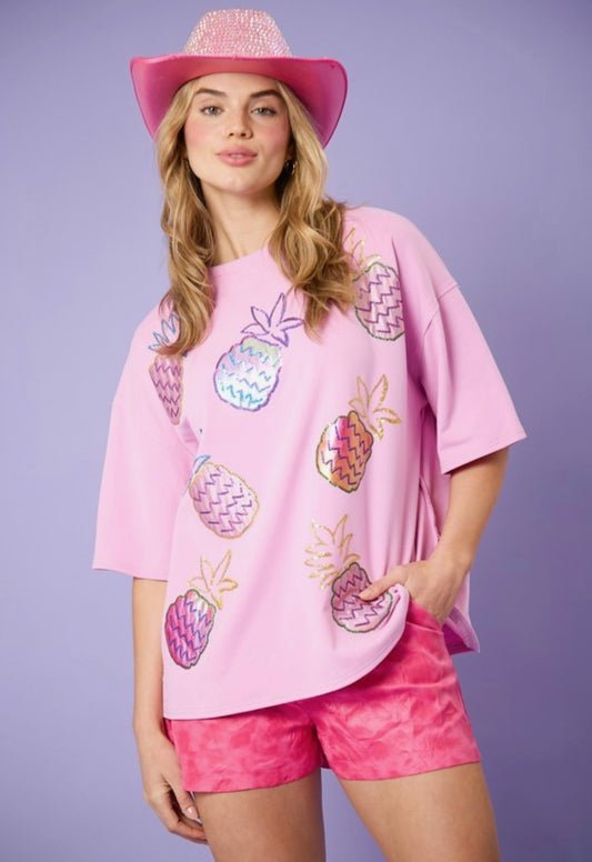 Sequin Pineapple Top