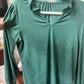 Green ruffle long sleeve shirt