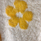 White and yellow fuzzy cardigan