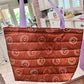 Brown large smiley tote