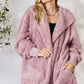 Faux Fur Open Front Hooded Jacket- One Size(2 Colors)