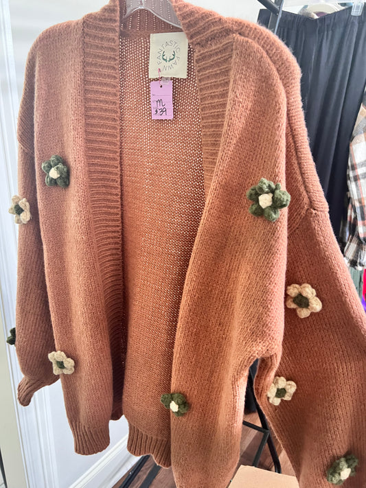 Brown flower cardigan