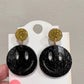 Smiley black and gold earrings