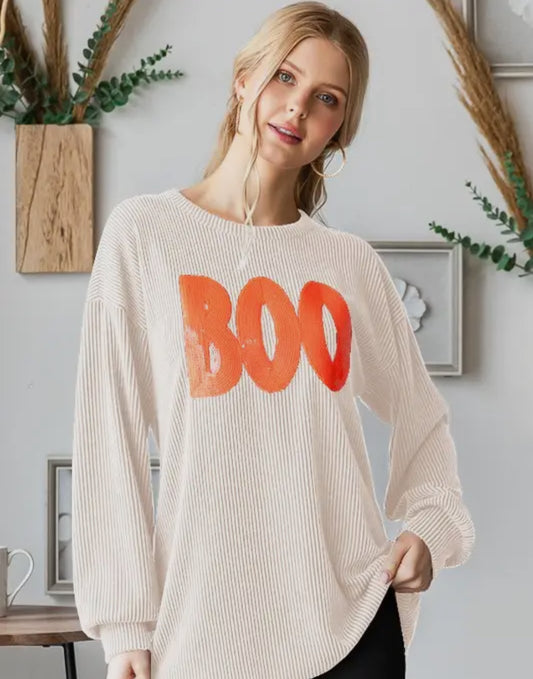 Boo-tiful neutral ribbed top