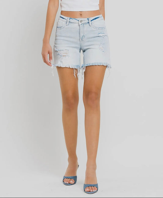 Vervet Mid-Rise Distressed W/ Stretch Shorts