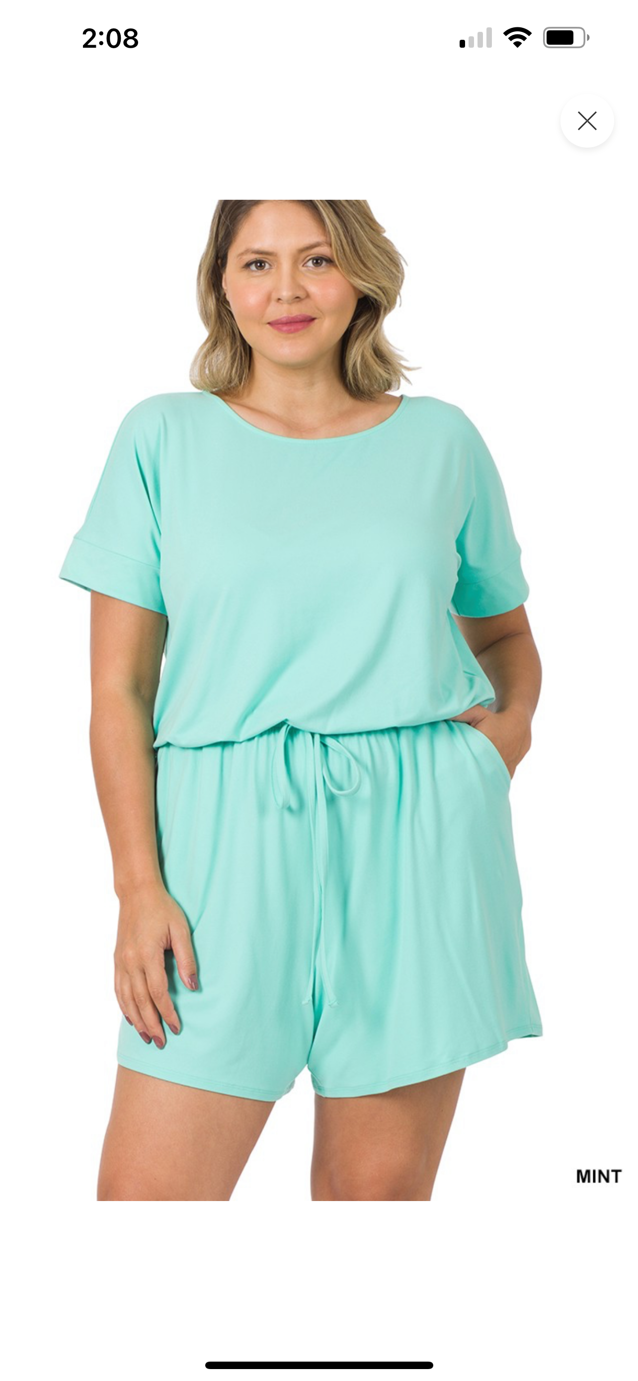 Meet me in mint romper (Curvy)