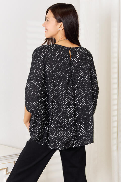 Black white poncho top