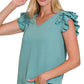 Ruffle Sleeve Blouse (2 Colors)