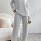 Ribbed V-Neck Top and Pants Set