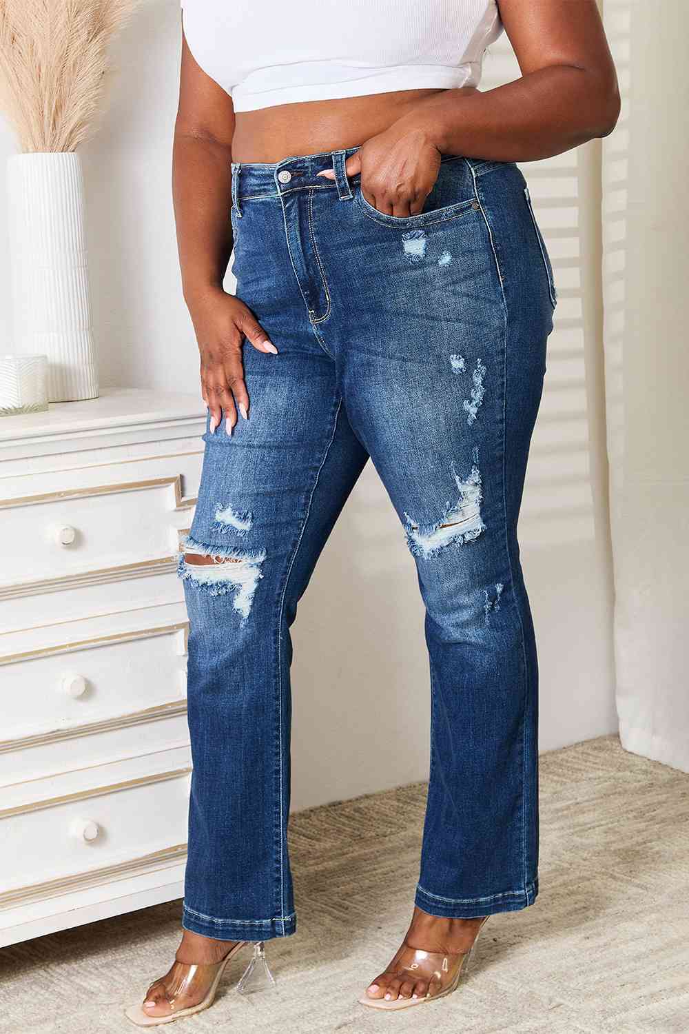 Judy Blue Full Size Mid Rise Bootcut Jeans