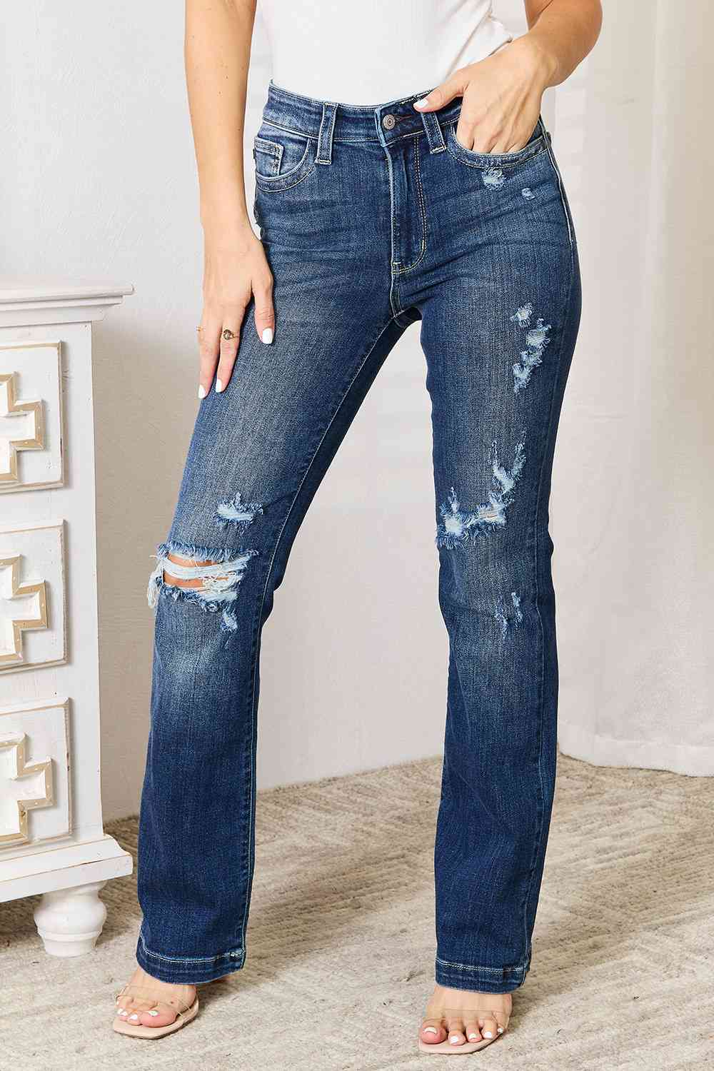 Judy Blue Full Size Mid Rise Bootcut Jeans